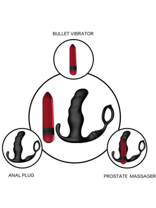 Armony - Vibratore Anale Prostata Knight E Telecomando Anello Nero - ARMONY ANAL - Vibratori Anali | erosidea.com