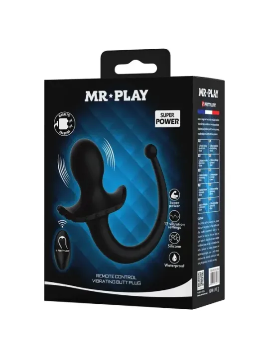 Mr Play - Vibratore Anale E Perineo Con Telecomando Wireless Nero - MR PLAY - Vibratori Anali | erosidea.com