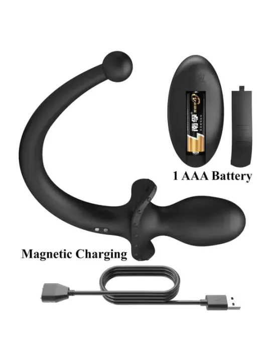 Mr Play - Vibratore Anale E Perineo Con Telecomando Wireless Nero - MR PLAY - Vibratori Anali | erosidea.com