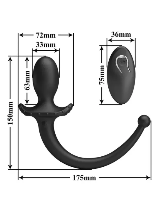Mr Play - Vibratore Anale E Perineo Con Telecomando Wireless Nero - MR PLAY - Vibratori Anali | erosidea.com