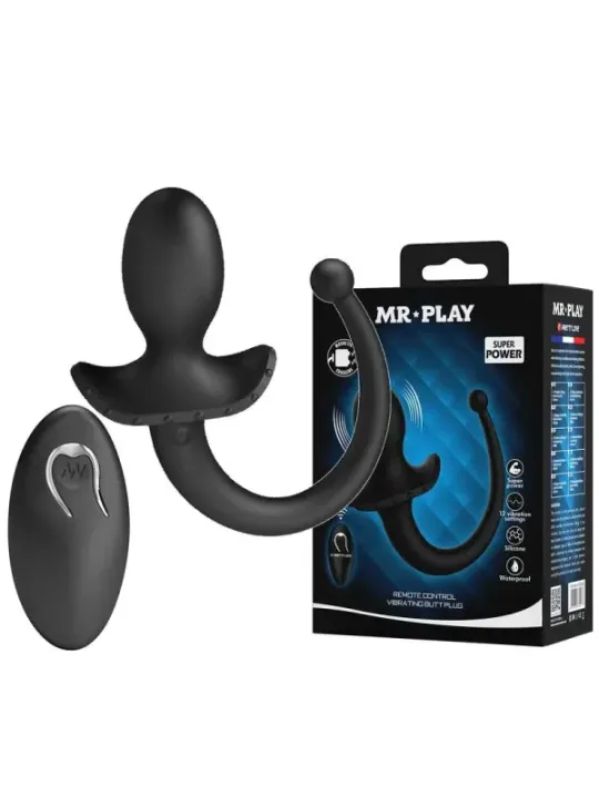 Mr Play - Vibratore Anale E Perineo Con Telecomando Wireless Nero - MR PLAY - Vibratori Anali | erosidea.com