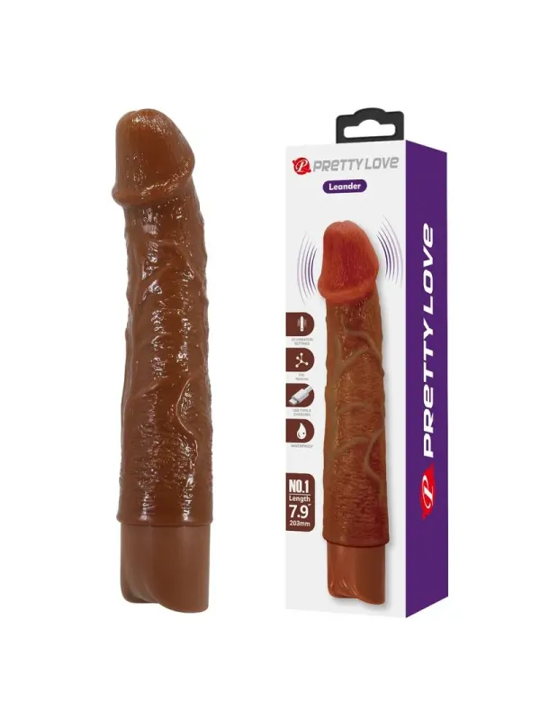 Pretty Love - Leonardo Vibratore Realistico 20 Cm 4 Cm Marrone - DILDOS - Vibratori Anali | erosidea.com