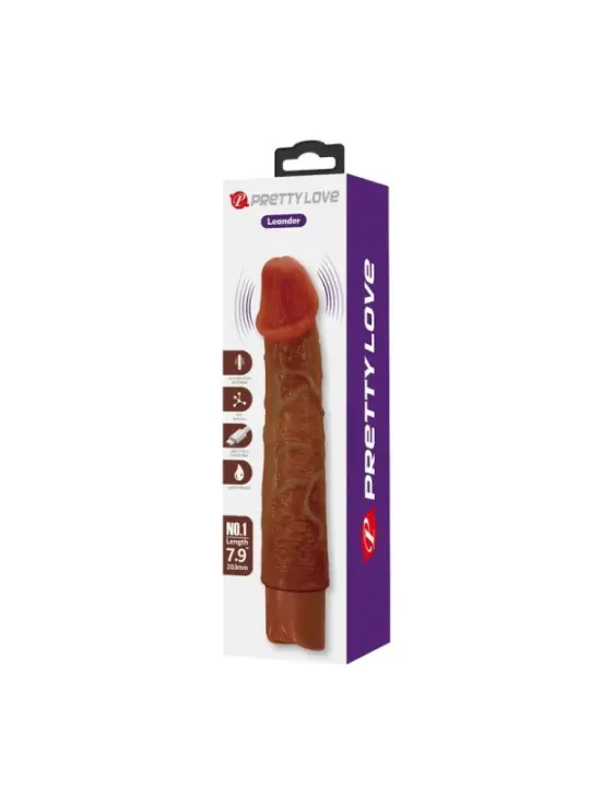 Pretty Love - Leonardo Vibratore Realistico 20 Cm 4 Cm Marrone - DILDOS - Vibratori Anali | erosidea.com