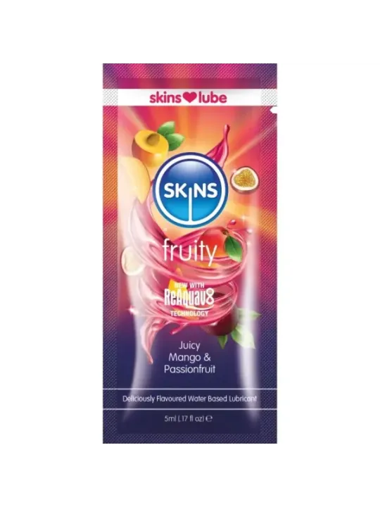 Skins - Lubrificante Fruttato A Base D'acqua Mango E Frutto Della Passione Monodose 5 Ml - SKINS - Monodose e Pocket | erosidea.com