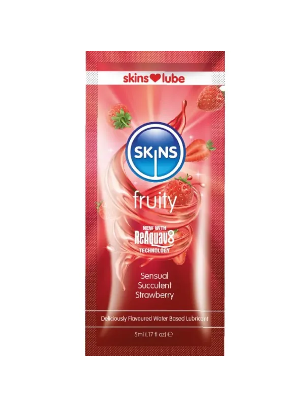 Skins - Lubrificante Fruttato A Base D'acqua Fragola Monodose 5 Ml - SKINS - Monodose e Pocket | erosidea.com