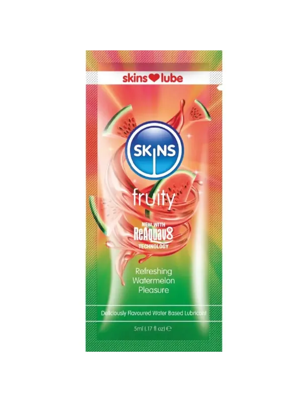 Skins - Lubrificante Fruttato A Base D'acqua Anguria Monodose 5 Ml - SKINS - Monodose e Pocket | erosidea.com