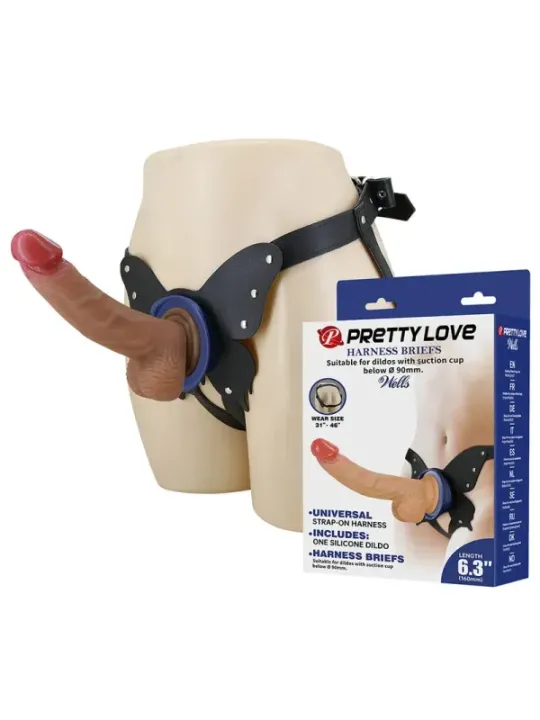 Pretty Love - Imbracatura Strap-On Yeti Con Dildo A Ventosa - HARNESS COLLECTION - Dildo | erosidea.com