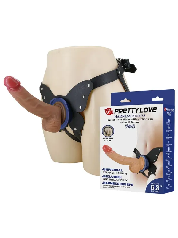 Pretty Love - Imbracatura Strap-On Yeti Con Dildo A Ventosa - HARNESS COLLECTION - Dildo | erosidea.com