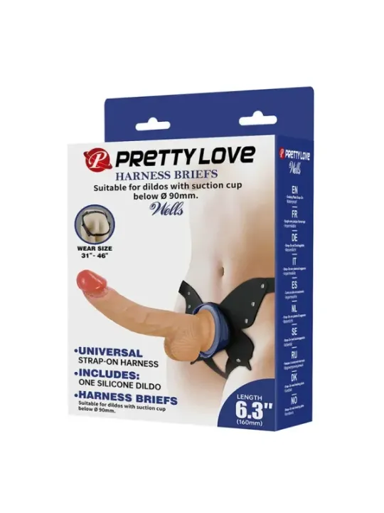 Pretty Love - Imbracatura Strap-On Yeti Con Dildo A Ventosa - HARNESS COLLECTION - Dildo | erosidea.com