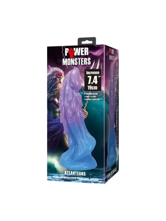 Power Monsters - Dildo Realistico Atlanteano Con Ventosa 19 Cm 5 Cm Blu E Viola - POWER MONSTERS - Dildo | erosidea.com