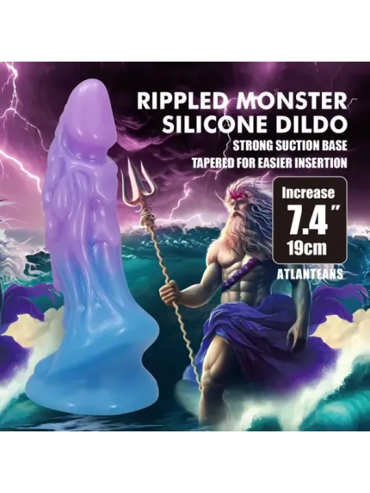 Power Monsters - Dildo Realistico Atlanteano Con Ventosa 19 Cm 5 Cm Blu E Viola - POWER MONSTERS - Dildo | erosidea.com