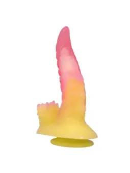 Power Monsters - Dildo Fantasy Mostro Ondulato Con Ventosa 225 Cm 55 Cm Rosa E Giallo