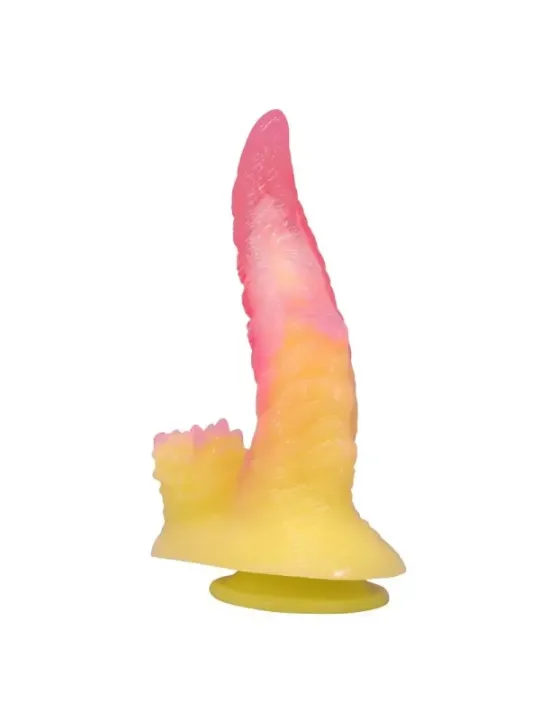 Power Monsters - Dildo Fantasy Mostro Ondulato Con Ventosa 225 Cm 55 Cm Rosa E Giallo - POWER MONSTERS - Dildo | erosidea.com