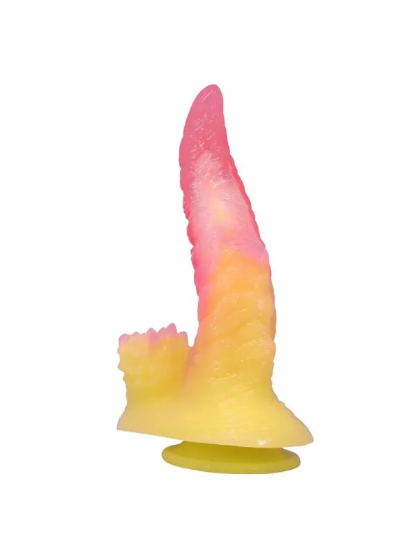 Power Monsters - Dildo Fantasy Mostro Ondulato Con Ventosa 225 Cm 55 Cm Rosa E Giallo - POWER MONSTERS - Dildo | erosidea.com