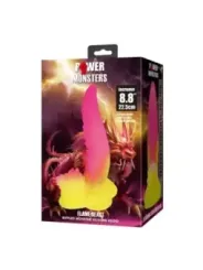 Power Monsters - Dildo Fantasy Mostro Ondulato Con Ventosa 225 Cm 55 Cm Rosa E Giallo - POWER MONSTERS - Dildo | erosidea.com