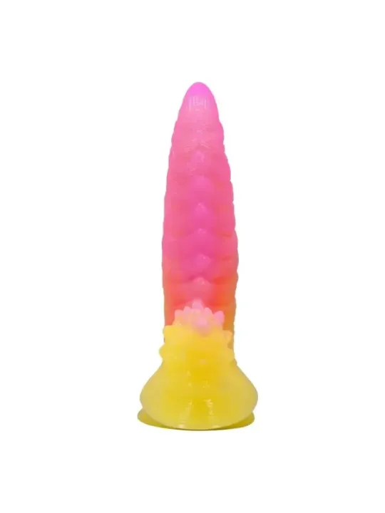 Power Monsters - Dildo Fantasy Mostro Ondulato Con Ventosa 225 Cm 55 Cm Rosa E Giallo - POWER MONSTERS - Dildo | erosidea.com