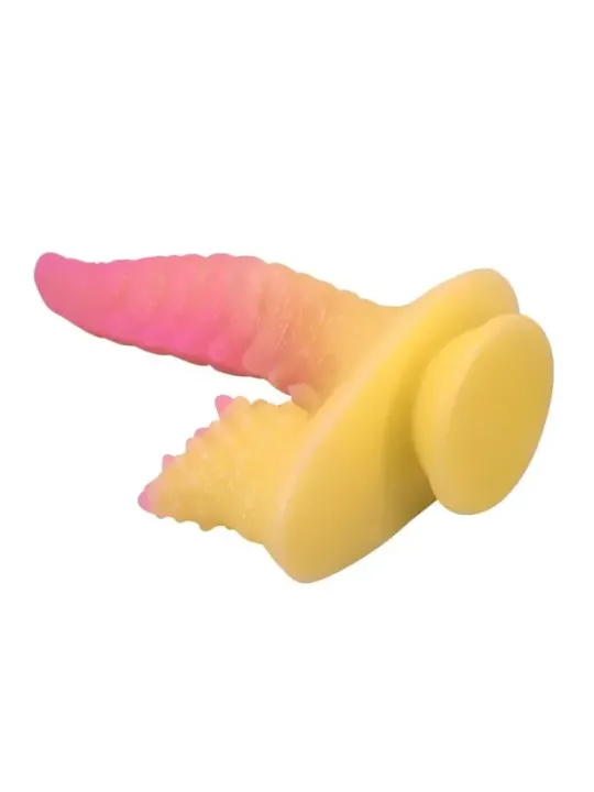 Power Monsters - Dildo Fantasy Mostro Ondulato Con Ventosa 225 Cm 55 Cm Rosa E Giallo - POWER MONSTERS - Dildo | erosidea.com