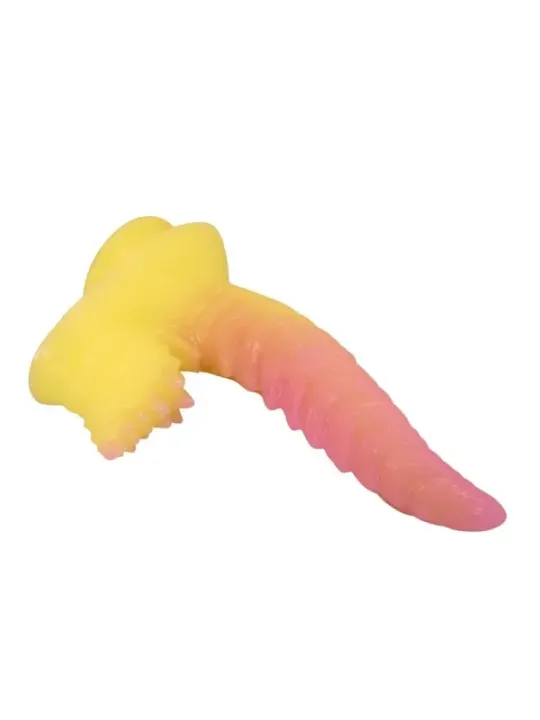 Power Monsters - Dildo Fantasy Mostro Ondulato Con Ventosa 225 Cm 55 Cm Rosa E Giallo - POWER MONSTERS - Dildo | erosidea.com