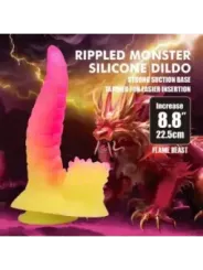 Power Monsters - Dildo Fantasy Mostro Ondulato Con Ventosa 225 Cm 55 Cm Rosa E Giallo - POWER MONSTERS - Dildo | erosidea.com