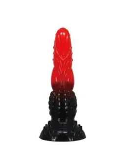Power Monsters - Dildo Fantasy Drago Di Fuoco Con Ventosa 245 Cm 58 Cm Rosso E Nero