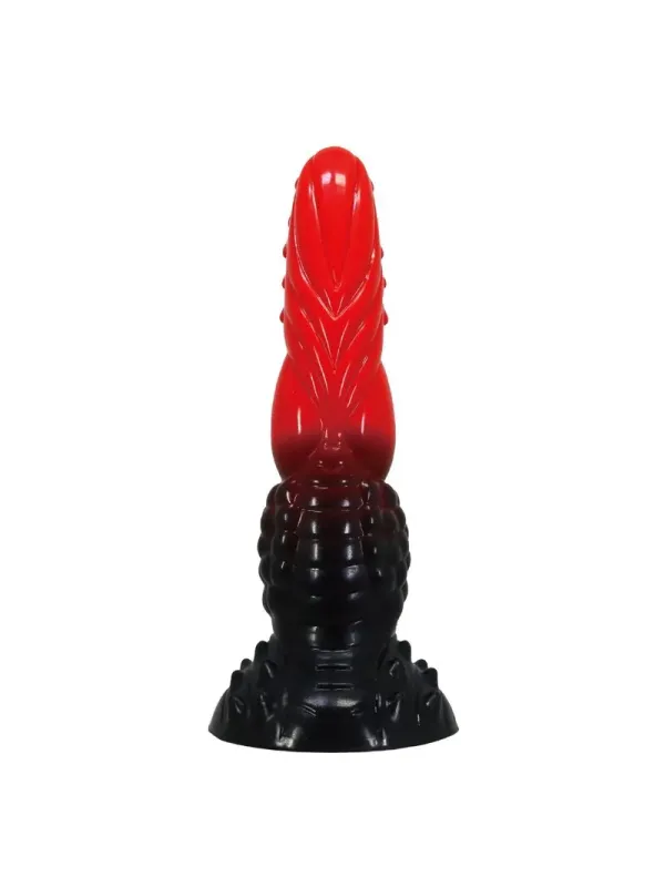 Power Monsters - Dildo Fantasy Drago Di Fuoco Con Ventosa 245 Cm 58 Cm Rosso E Nero - POWER MONSTERS - Dildo | erosidea.com