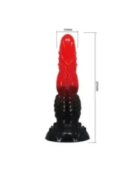 Power Monsters - Dildo Fantasy Drago Di Fuoco Con Ventosa 245 Cm 58 Cm Rosso E Nero - POWER MONSTERS - Dildo | erosidea.com