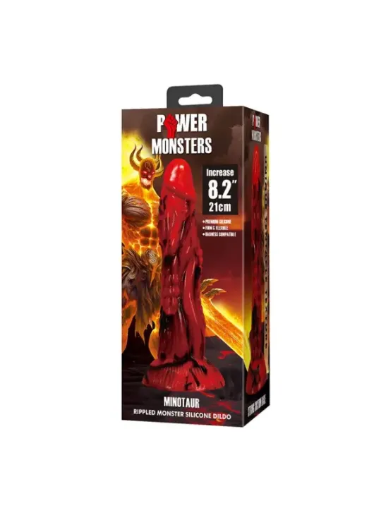 Power Monsters - Dildo Fantasy Minotauro Con Ventosa 21 Cm 5 Cm Rosso E Nero - POWER MONSTERS - Dildo | erosidea.com