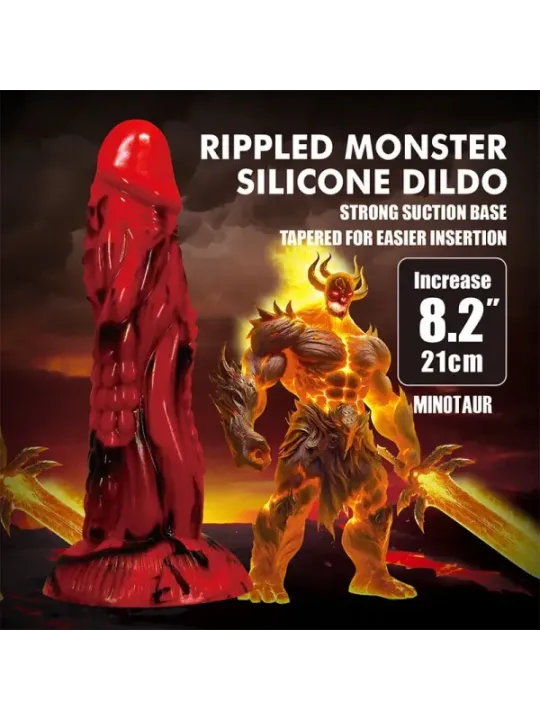 Power Monsters - Dildo Fantasy Minotauro Con Ventosa 21 Cm 5 Cm Rosso E Nero - POWER MONSTERS - Dildo | erosidea.com
