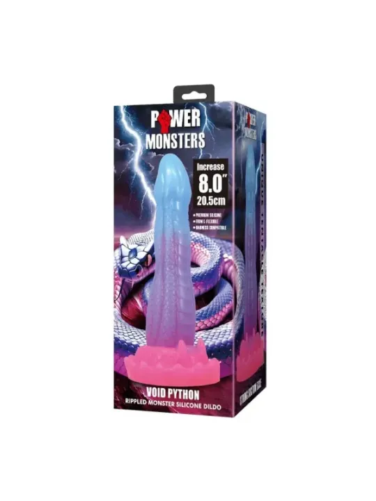 Power Monsters - Dildo Void Python Fantasy Con Ventosa 205 Cm 52 Cm Blu Viola E Rosa - POWER MONSTERS - Dildo | erosidea.com