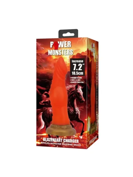 Power Monsters - Blazeheart Charger Fantasy Dildo In Silicone 185 Cm 45 Cm - POWER MONSTERS - Dildo | erosidea.com