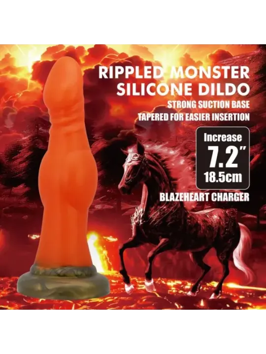 Power Monsters - Blazeheart Charger Fantasy Dildo In Silicone 185 Cm 45 Cm - POWER MONSTERS - Dildo | erosidea.com