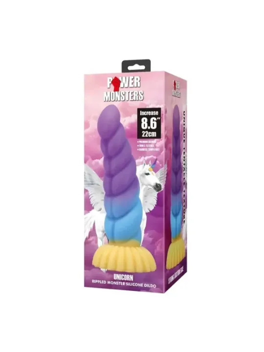 Power Monsters - Unicorno Tricolore Fantasy Dildo In Silicone 22 Cm 5 Cm - POWER MONSTERS - Dildo | erosidea.com