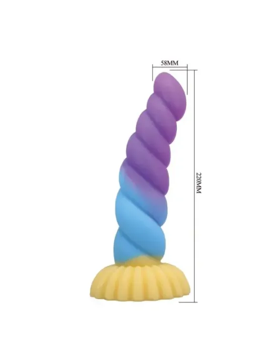 Power Monsters - Unicorno Tricolore Fantasy Dildo In Silicone 22 Cm 5 Cm - POWER MONSTERS - Dildo | erosidea.com