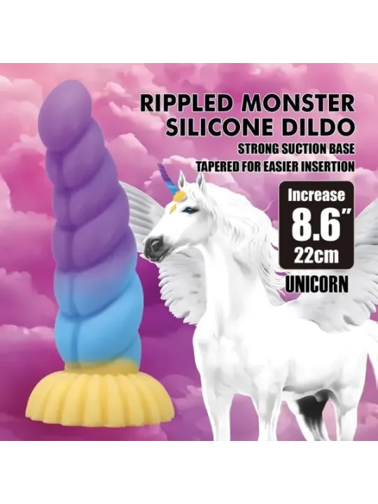 Power Monsters - Unicorno Tricolore Fantasy Dildo In Silicone 22 Cm 5 Cm - POWER MONSTERS - Dildo | erosidea.com