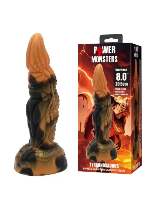 Power Monsters - Tirannosauro Bicolore Fantasy Dildo In Silicone 205 Cm 5 Cm - POWER MONSTERS - Dildo | erosidea.com