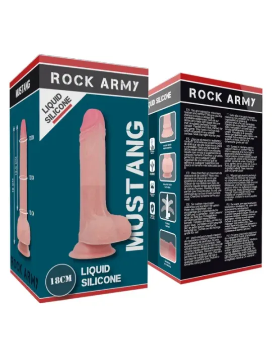 Rockarmy - Imbracatura + Silicone Liquido Premium Mustang Realistico 18 Cm -O- 4.14 Cm - ROCK ARMY - Dildo | erosidea.com