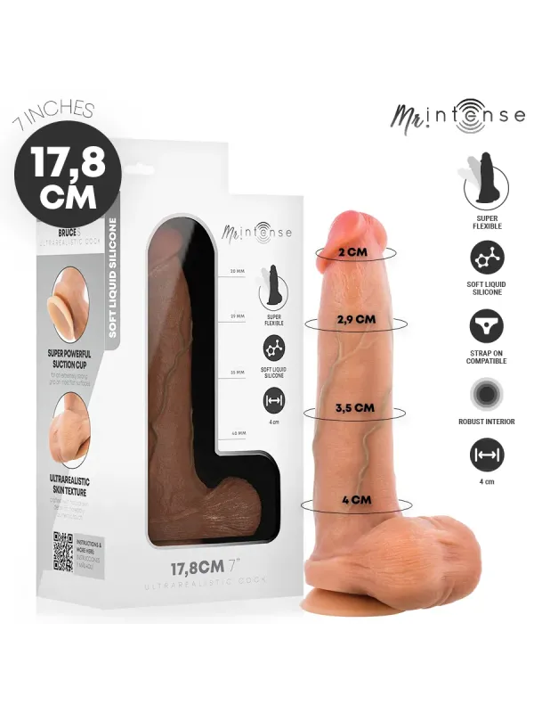 Mr Intense - Dildo In Silicone Di Bruce S Con Testicoli 17.8 cm x 4 Cm - MR. INTENSE DILDOS - Dildo | erosidea.com