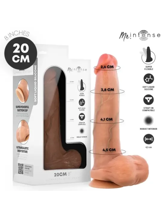 Mr Intense - Bruce M Dildo In Silicone Con Testicoli 20 cm x 4.5 cm - MR. INTENSE DILDOS - Dildo | erosidea.com