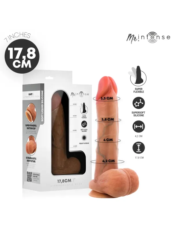Mr Intense - Gary S Dildo In Silicone Ultra-Realistico Con Testicoli 17.8 cm x 4.2 cm - MR. INTENSE DILDOS - Dildo | erosidea.com