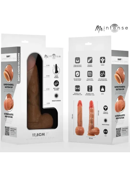Mr Intense - Gary S Dildo In Silicone Ultra-Realistico Con Testicoli 17.8 cm x 4.2 cm - MR. INTENSE DILDOS - Dildo | erosidea.com