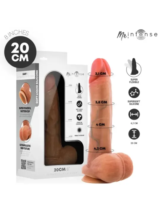 Mr Intense - Gary M Dildo In Silicone Ultra-Realistico Con Testicoli 20 cm x 4.2 cm - MR. INTENSE DILDOS - Dildo | erosidea.com