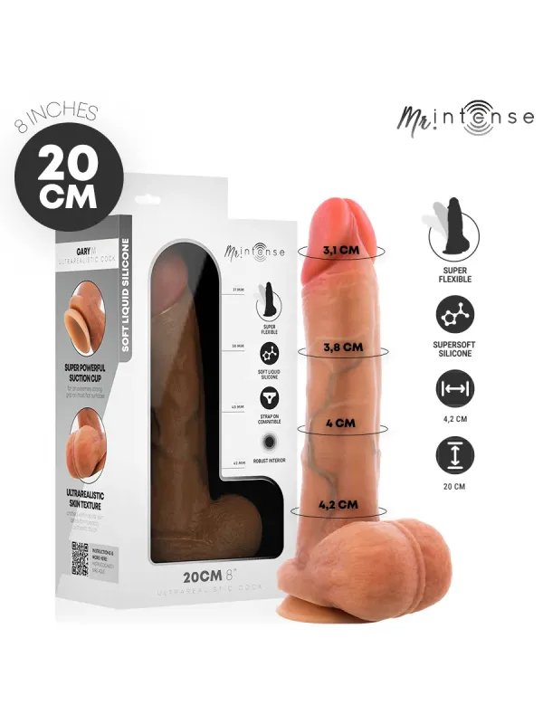 Mr Intense - Gary M Dildo In Silicone Ultra-Realistico Con Testicoli 20 cm x 4.2 cm - MR. INTENSE DILDOS - Dildo | erosidea.com
