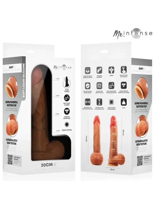 Mr Intense - Gary M Dildo In Silicone Ultra-Realistico Con Testicoli 20 cm x 4.2 cm - MR. INTENSE DILDOS - Dildo | erosidea.com