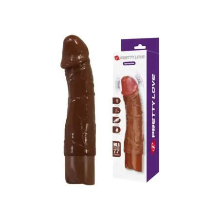 Pretty Love - Donald Vibratore Realistico 195 Cm 4 Cm Marrone - DILDOS - Dildo | erosidea.com