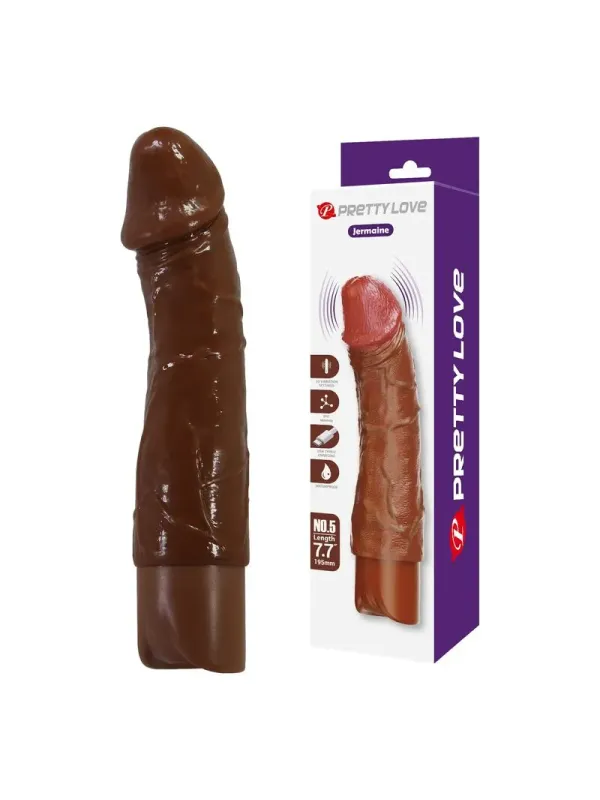 Pretty Love - Donald Vibratore Realistico 195 Cm 4 Cm Marrone - DILDOS - Dildo | erosidea.com