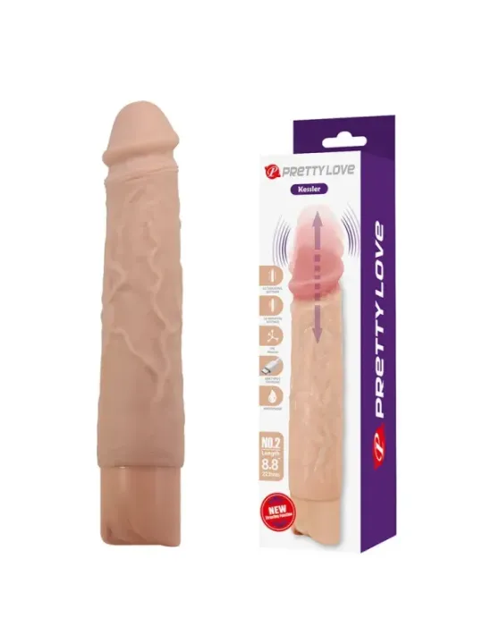 Pretty Love - Kessler Dildo Vibrante Realistico 10 Modalita Di Vibrazione E Rotazione 22 Cm Naturale - DILDOS - Dildo | erosidea.com