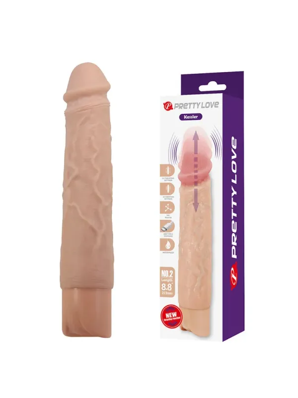 Pretty Love - Kessler Dildo Vibrante Realistico 10 Modalita Di Vibrazione E Rotazione 22 Cm Naturale - DILDOS - Dildo | erosidea.com