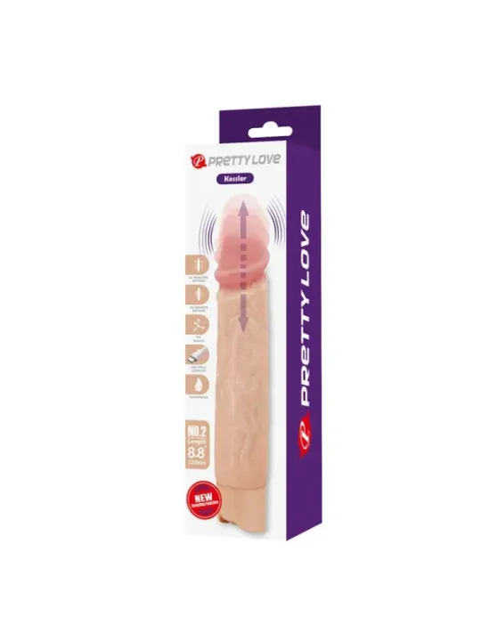Pretty Love - Kessler Dildo Vibrante Realistico 10 Modalita Di Vibrazione E Rotazione 22 Cm Naturale - DILDOS - Dildo | erosidea.com