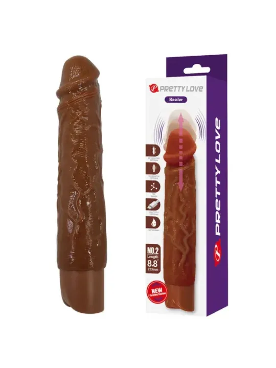Pretty Love - Kessler Dildo Vibrante Realistico 10 Modalita Di Vibrazione E Rotazione 22 Cm Marrone - DILDOS - Dildo | erosidea.com