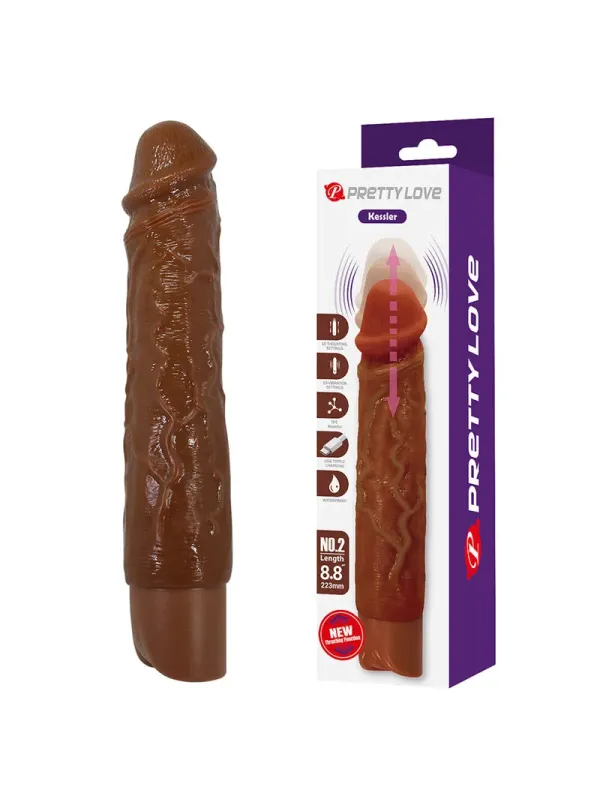 Pretty Love - Kessler Dildo Vibrante Realistico 10 Modalita Di Vibrazione E Rotazione 22 Cm Marrone - DILDOS - Dildo | erosidea.com